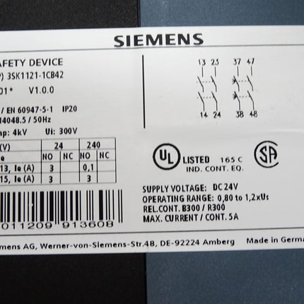 Siemens Safety Device 3SK1121-1CB42