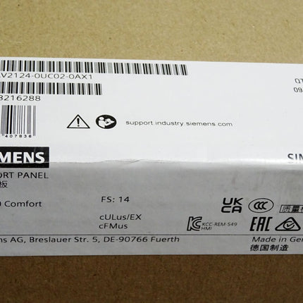 Siemens TP1900 Panel 6AV2124-0UC02-0AX1 6AV2 124-0UC02-0AX1 Neu OVP versiegelt - Maranos.de