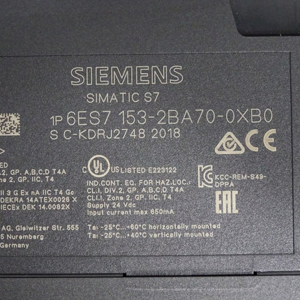 Siemens ET200M/Link IM153-2 6ES7153-2BA70-0XB0 6ES7 153-2BA70-0XB0