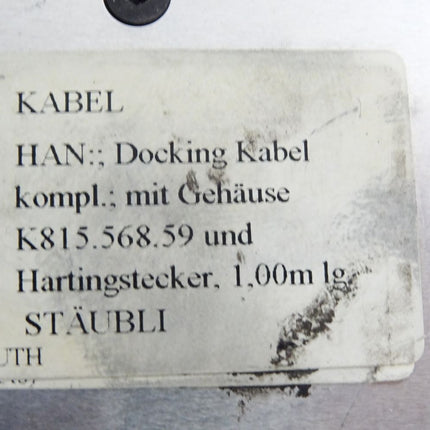 Stäubli Docking Kabel mit Gehäuse und Harting Stecker K81556859 D 1m - Maranos.de
