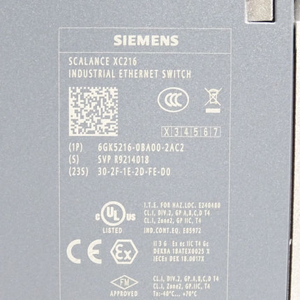 Siemens Scalance XC216 Ethernet Switch 6GK5216-0BA00-2AC2 / Unbenutzt