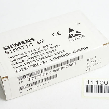 Siemens InterfaceModule 6ES7963-1AA00-0AA0 6ES7963-1AA00-0AA0 Neu OVP versiegelt - Maranos.de