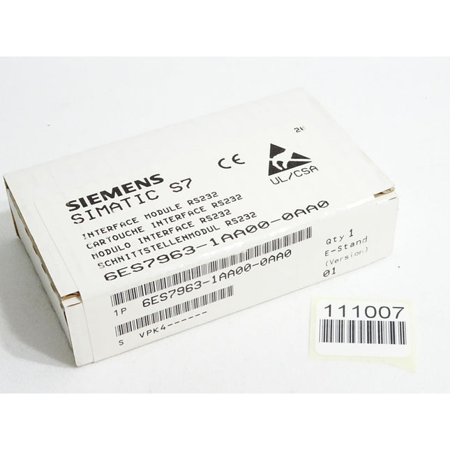 Siemens InterfaceModule 6ES7963-1AA00-0AA0 6ES7963-1AA00-0AA0 Neu OVP versiegelt - Maranos.de