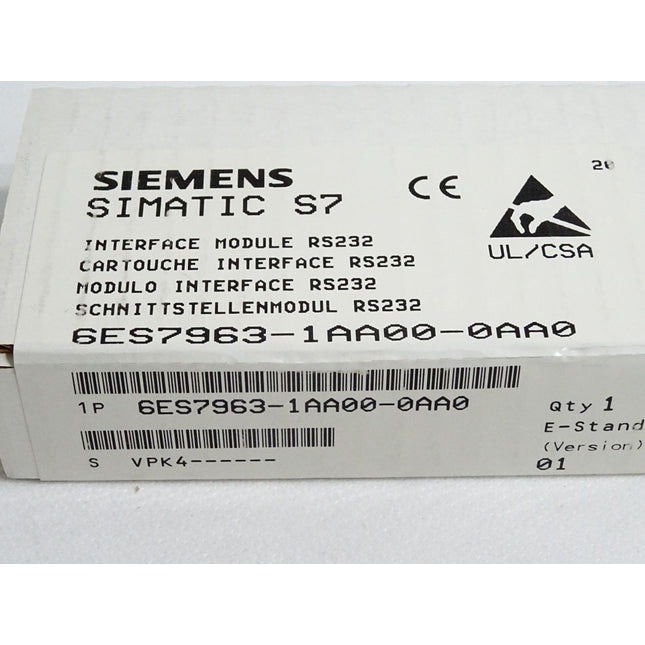 Siemens InterfaceModule 6ES7963-1AA00-0AA0 6ES7963-1AA00-0AA0 Neu OVP versiegelt - Maranos.de