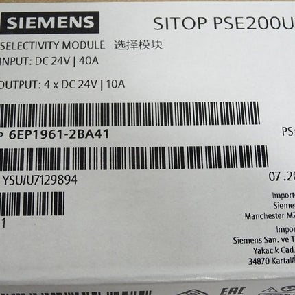 Siemens Sitop PSE200U Selectivity Module 6EP1961-2BA41 / Neu OVP versiegelt