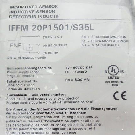 Baumer Induktiver Sensor IFFM 20P1501/S35L / Neu OVP
