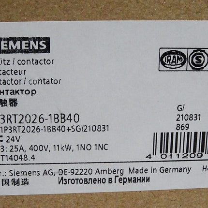Siemens Schütz 3RT2026-1BB40 / Neu OVP - Maranos.de