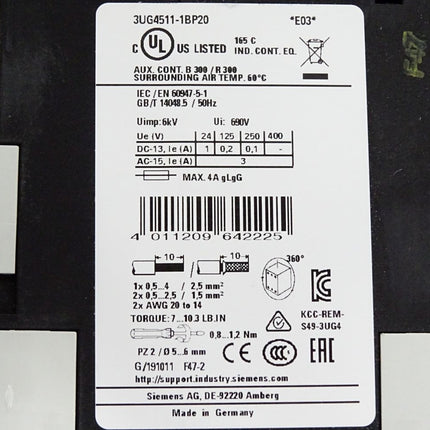 Siemens Überwachungsrelais monitoring 3UG4511-1BP20 / Neu OVP