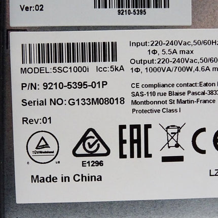 Eaton USV Stromversorgung Tower 9210-5395-01P 5SC1000i / Neu OVP - Maranos.de