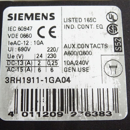 Siemens 3RH1140-1AP00 Hilfsschütz - Maranos.de