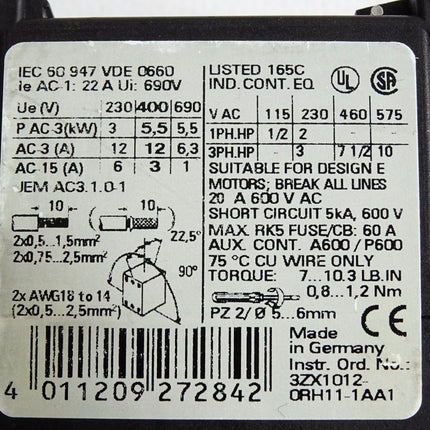 Siemens 3RT1017-1AP01 Leistungsschütz - Maranos.de