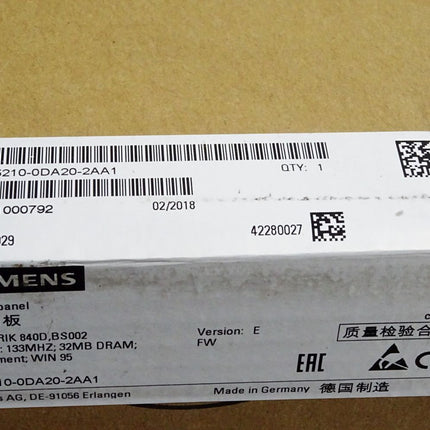 Siemens Sinumerik Panel 840D 6FC5210-0DA20-2AA1 / Neu OVP versiegelt - Maranos.de
