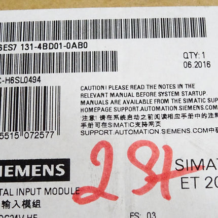Siemens ET200S 6ES7131-4BD01-0AB0 6ES7 131-4BD01-0AB0 Inhalt:2 Stück Neu OVP - Maranos.de