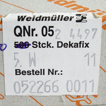 Weidmüller Klemmenmarkiererung 0522660011 / Inhalt:250 Stück / Neu OVP