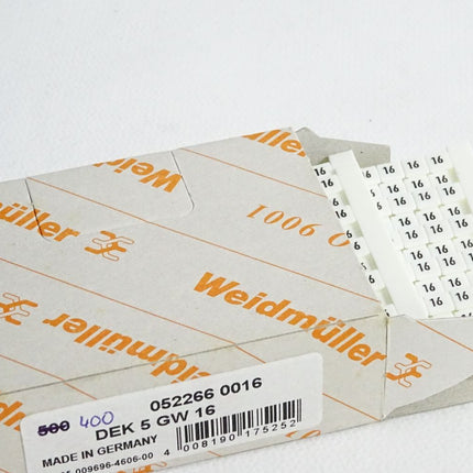 Weidmüller Klemmenmarkiererung 0522660016 / Inhalt:400 Stück / Neu OVP