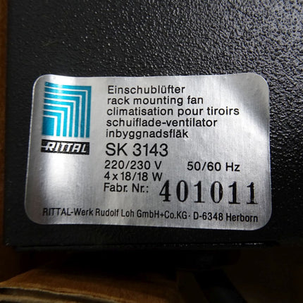 Rittal Einschublüfter SK3143 220/230V 4x18/18W / Neu - Maranos.de