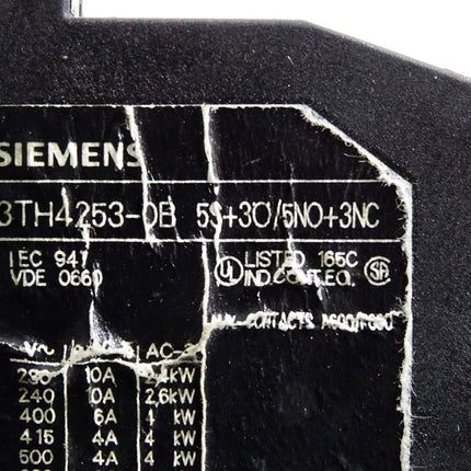 Siemens Hilfsschütz 3TH4253-0BB4 3TH4253-0B 5S+3Ö/5NO+3NC - Maranos.de