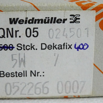 Weidmüller Klemmenmarkiererung 0522660007 / Inhalt:400 Stück / Neu OVP