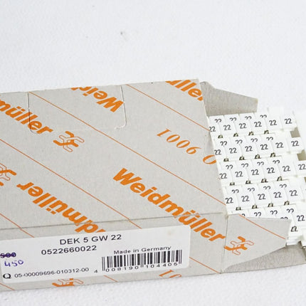 Weidmüller Klemmenmarkiererung 0522660022 / Inhalt:450 Stück / Neu OVP
