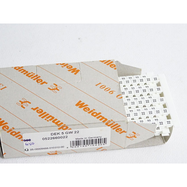 Weidmüller Klemmenmarkiererung 0522660022 / Inhalt:450 Stück / Neu OVP