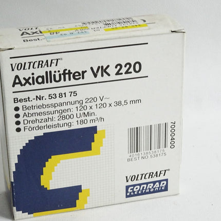 Voltcraft 538175 Axiallüfter VK220 220VAC 120x120x38.5mm / Neu OVP - Maranos.de