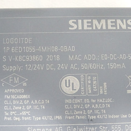 Siemens LOGO! TDE Textdisplay Anzeige 6ED1055-4MH08-0BA0