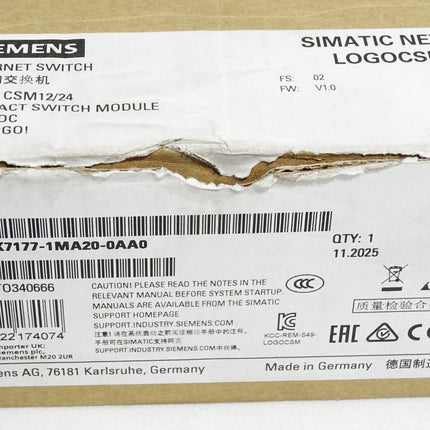 Siemens LOGO! CSM12/24 Switch 6GK7177-1MA20-0AA0 / Neu OVP