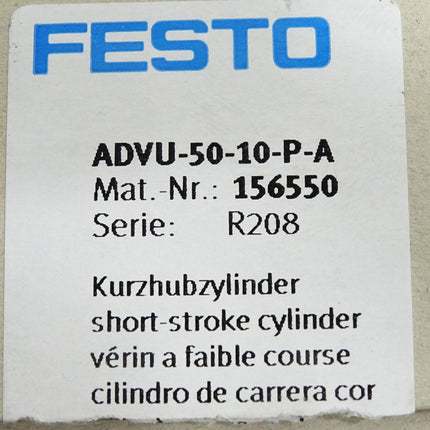 Festo Kurzhubzylinder ADVU-50-10-P-A 156550 / Neu OVP - Maranos.de