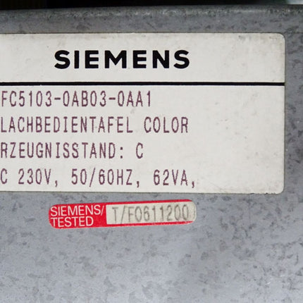 Siemens Panel Flachbedientafel 6FC5103-0AB03-0AA1 578740TA
