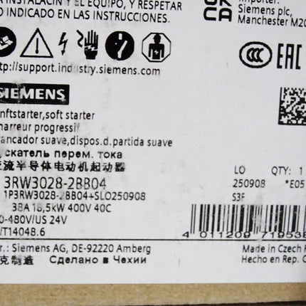 Siemens Sanfstarter 3RW3028-2BB04 / Neu OVP