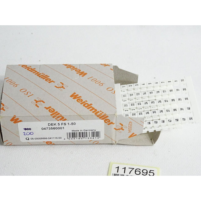 Weidmüller Klemmenmarkierung 0473560001 / Inhalt:200 Stück / Neu OVP