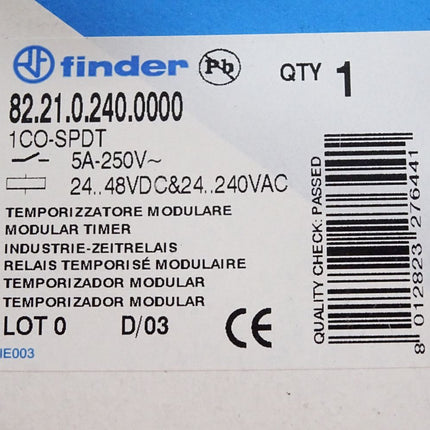 Finder Industrie-Zeitrelais 82.21.0.240.0000 1CO-SPDT / Neu OVP