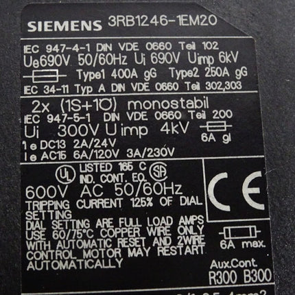 Siemens Überlastrelais 3RB1246-1EM20 - Maranos.de