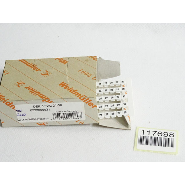 Weidmüller Klemmenmarkierung 0523060021 / Inhalt:200 Stück / Neu OVP