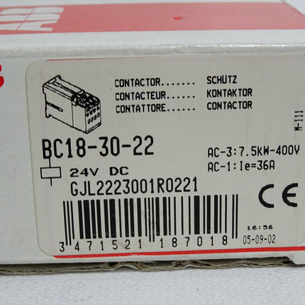 ABB Schütz BC18-30-22 24VDC GJL2223001R0221 Gehäuse leicht beschädigt / Neu OVP