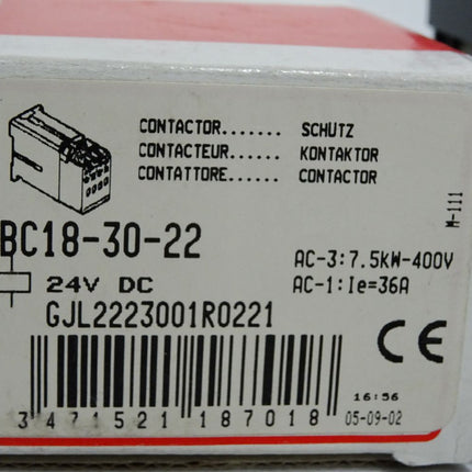 ABB Schütz BC18-30-22 24VDC GJL2223001R0221 / Neu OVP