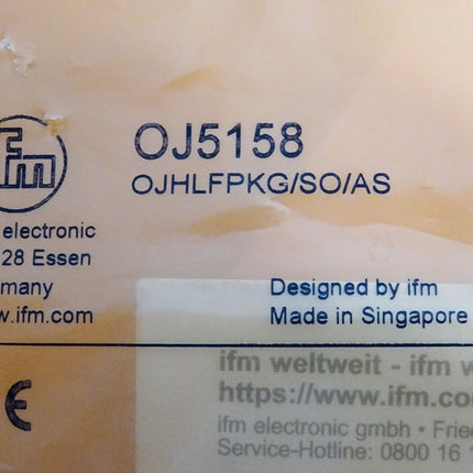 Ifm Electronic OJ5158 OJHLFPKG/SO/AS Laser-Reflexlichttaster / Neu OVP - Maranos.de