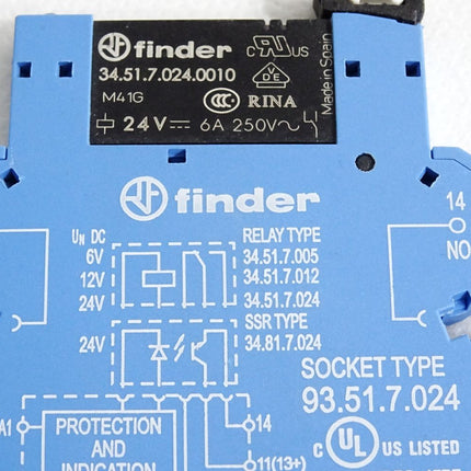 Finder Relais 34.51.7.024.0010 mit Sockel 93.51.7.024 - Maranos.de