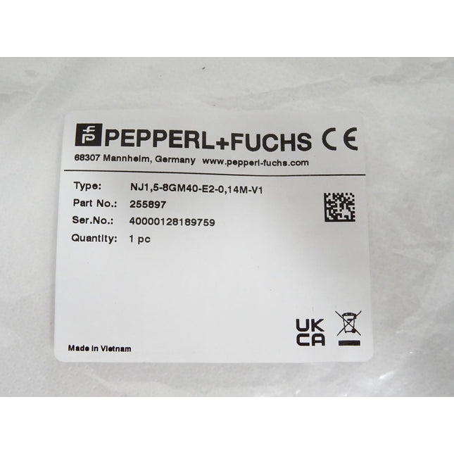 Pepperl+Fuchs Induktiver Sensor NJ1,5-8GM40-E2-0,14M-V1 255897 / Neu OVP