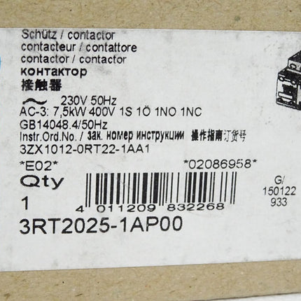 Siemens Schütz 3RT2025-1AP00 / Neu OVP