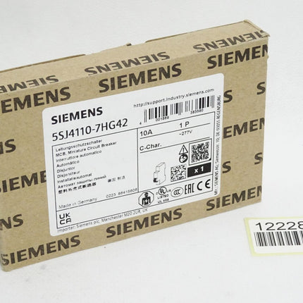 Siemens Leitungsschutzschalter 5SJ4110-7HG42 10A 1P / Neu OVP