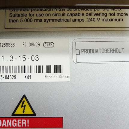 Rexroth Indramat Power Unit TVD1.3-15-03 R911268888 / Erneuert - Maranos.de