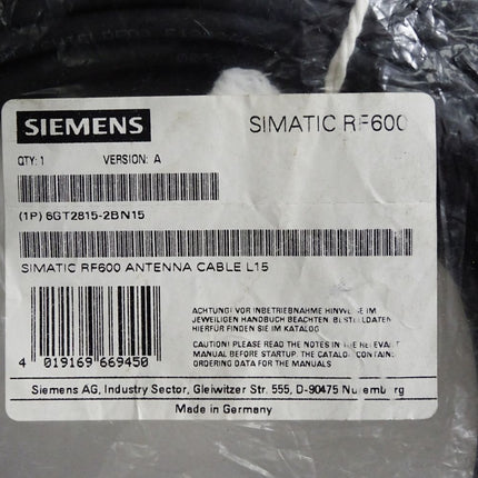 Siemens Steckleitung Antenne L15 RF600 6GT2815-2BN15 / Neu OVP - Maranos.de