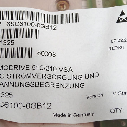 Siemens Simodrive 610/210 VSA 6SC6100-0GB12 / Neu OVP
