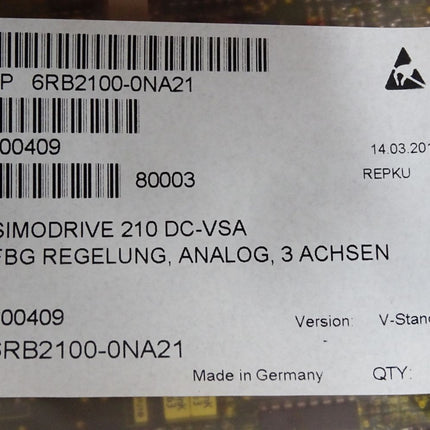 Siemens Simodrive 210 DC-VSA 6RB2100-0NA21 / Neu OVP
