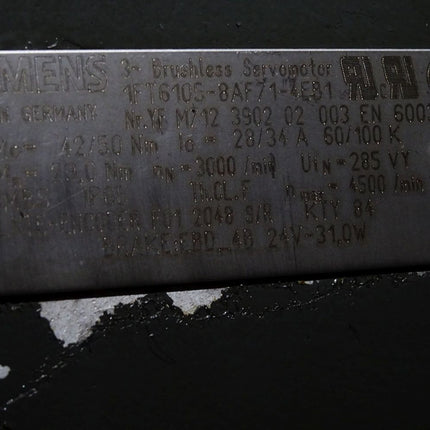 Siemens Servomotor 1FT6105-8AF71-4EB1 4500min-1 - Maranos.de