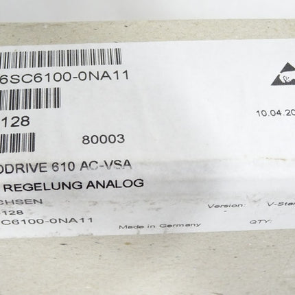 Siemens Simodrive 610 AC-VSA 6SC6100-0NA11 + 6SC6100-0SA11 / Neu OVP