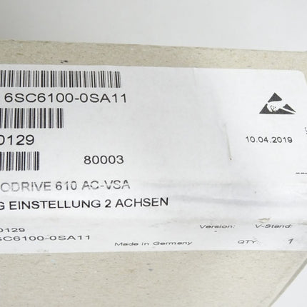 Siemens Simodrive 610 AC-VSA 6SC6100-0NA11 + 6SC6100-0SA11 / Neu OVP