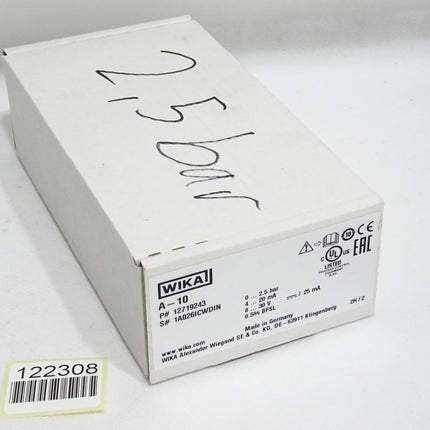 Wika Drucksensor A-10 12719243 0..2.5bar / Neu OVP
