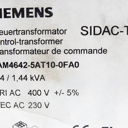 Siemens Steuertransformator SIDAC-T 4AM4642-5AT10-0FA0 / Neu OVP - Maranos.de